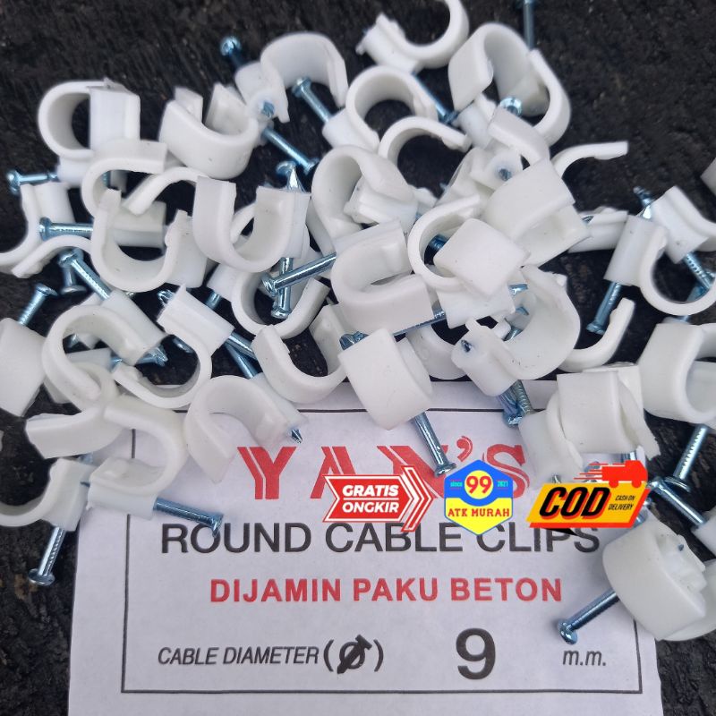 Round CABLE CLIPS - clem kabel/klem/penjepit kabel