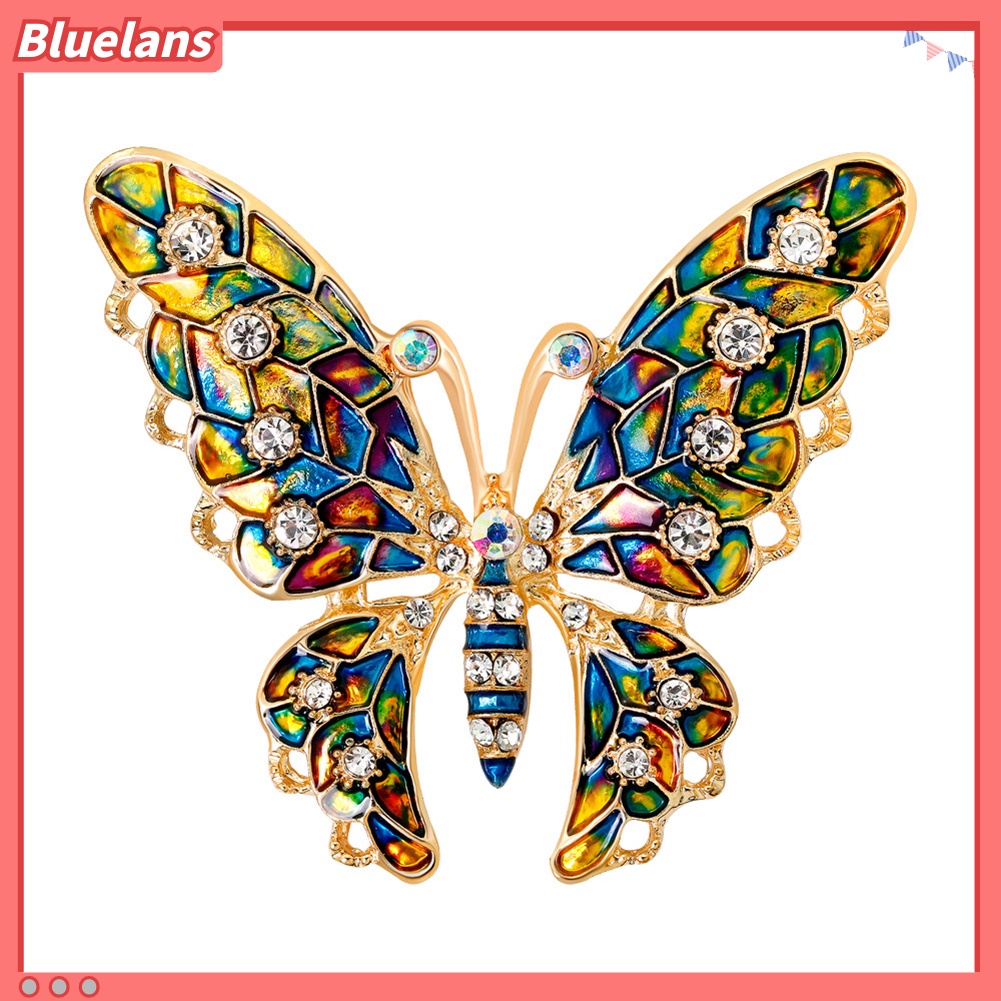 Bluelans Butterfly Rhinestone Colorful Metal Lapel Brooch Pin Fashion Jewelry Women Gift