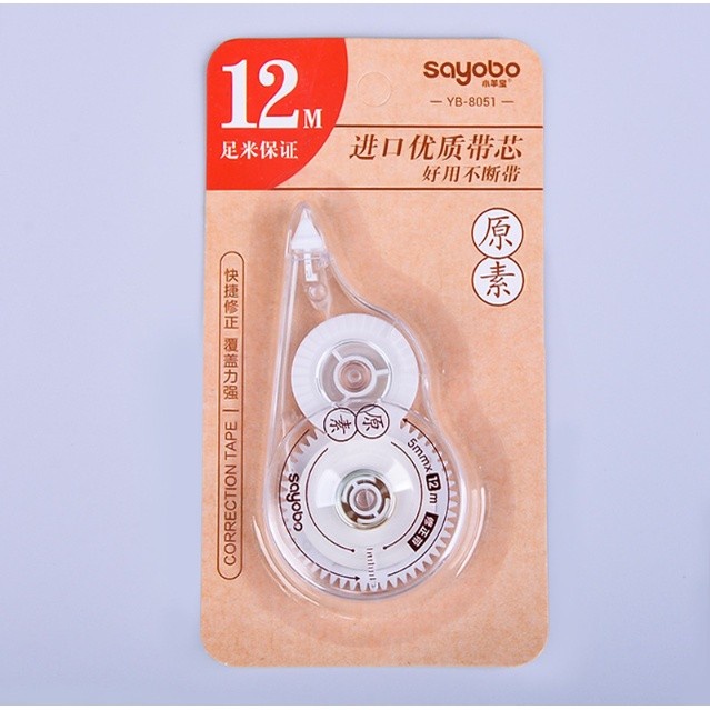 

Transparan Correction Tape SOYOBO 12 Meter