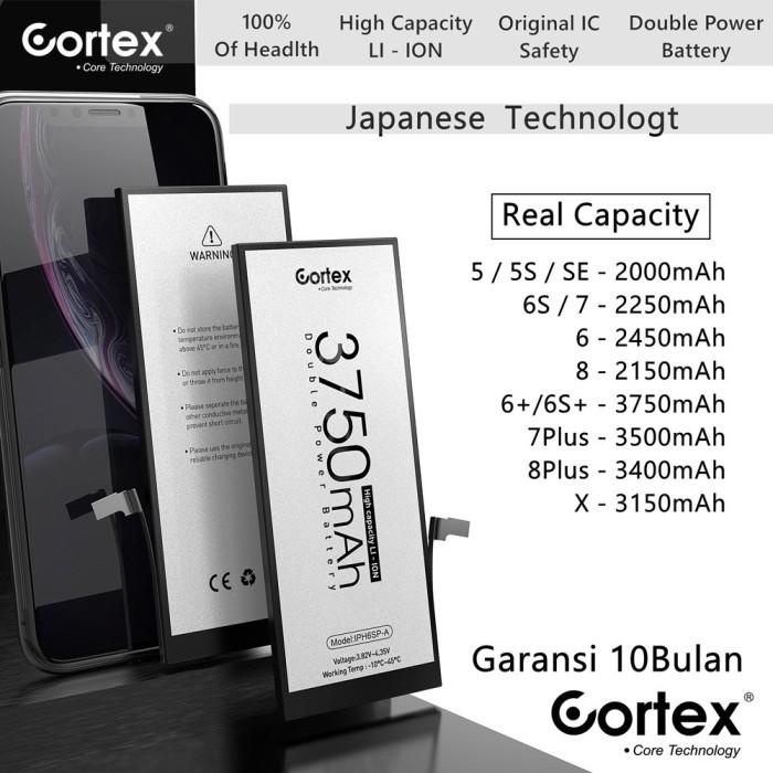 Battery baterai cortex double power iPhone 5/5s/6/6s/7/8plus original