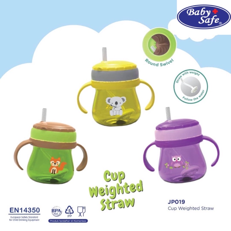 Baby Safe Training Cup Weight Straw / Botol Minum Pemberat 250ML