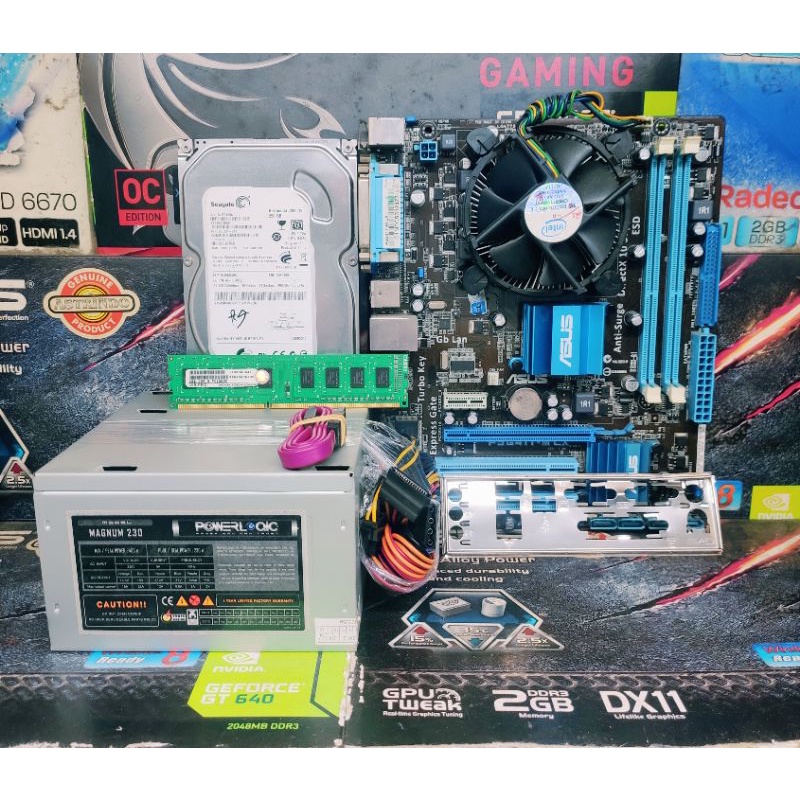 PAKET Motherboard INTEL G41 Socket LGA 775 Processor Core 2 Duo Hardisk RAM DDr3 Power Supply