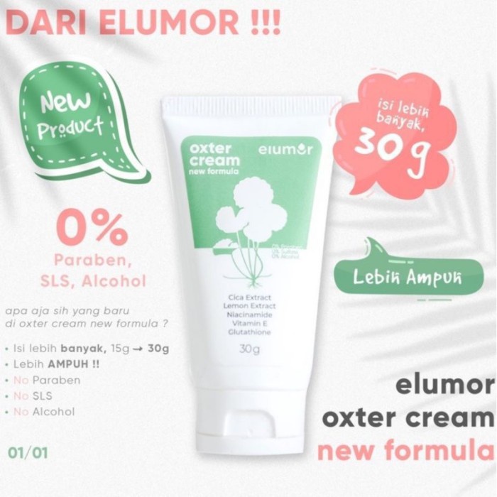 Bisa COD Elumor Oxter Cream Pemutih Ketiak &amp; Selangkangan / Krim Original Elumor