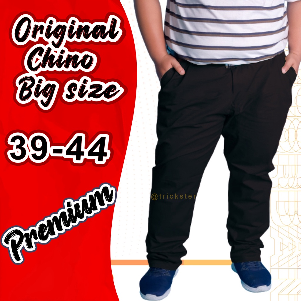 Produk ori baru Celana Chino Panjang Pria Jumbo Big Size Bahan Melar Elastic Original Reguler Fit Distro Premium