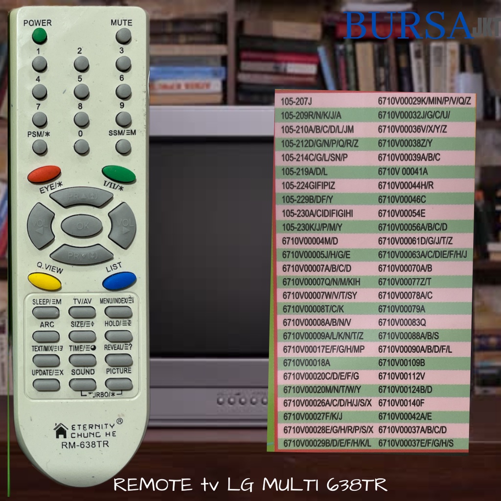 REMOTE LG UNIVERSAL TV TABUNG MULTI LG 638 SERIES