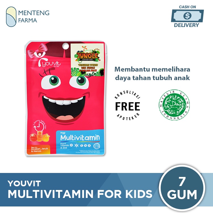 Youvit Multivitamin For Kids Sachet - Multivitamin Gummy Anak Rasa Mix Buah
