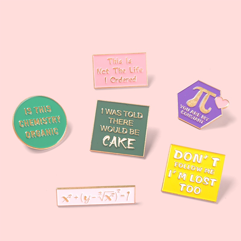 Bros Pin Enamel Desain Quote Matematika Untuk Hadiah Teman