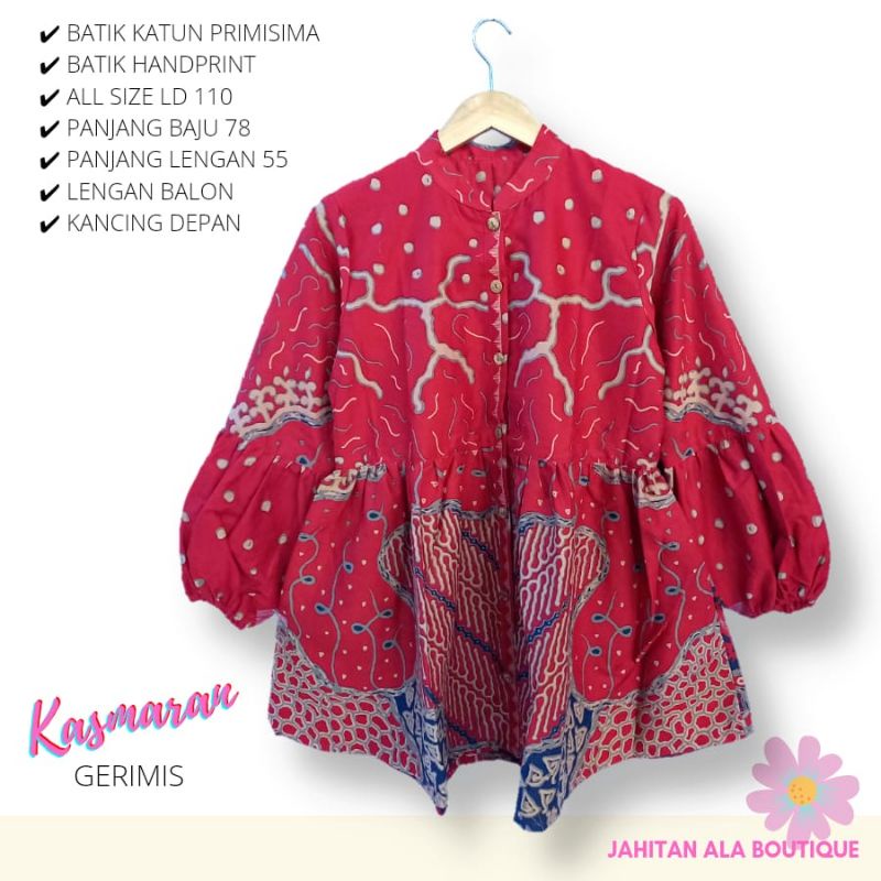 Blus kasmaran batik solo blus kerja kancing depan