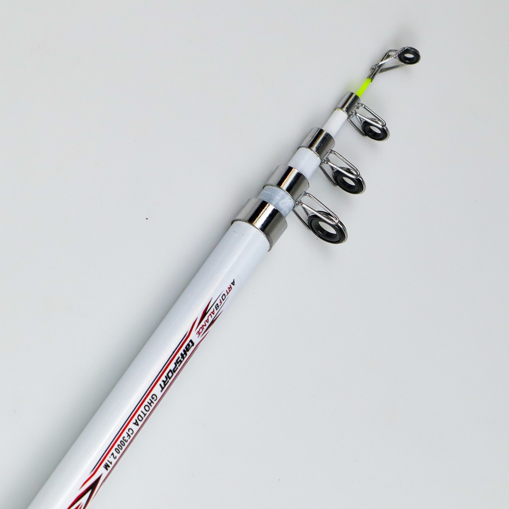 TaffSPORT GHOTDA Joran Pancing Portable Carbon Fiber Telescopic 2.1M - CF3000 - 7RTH6RWH White