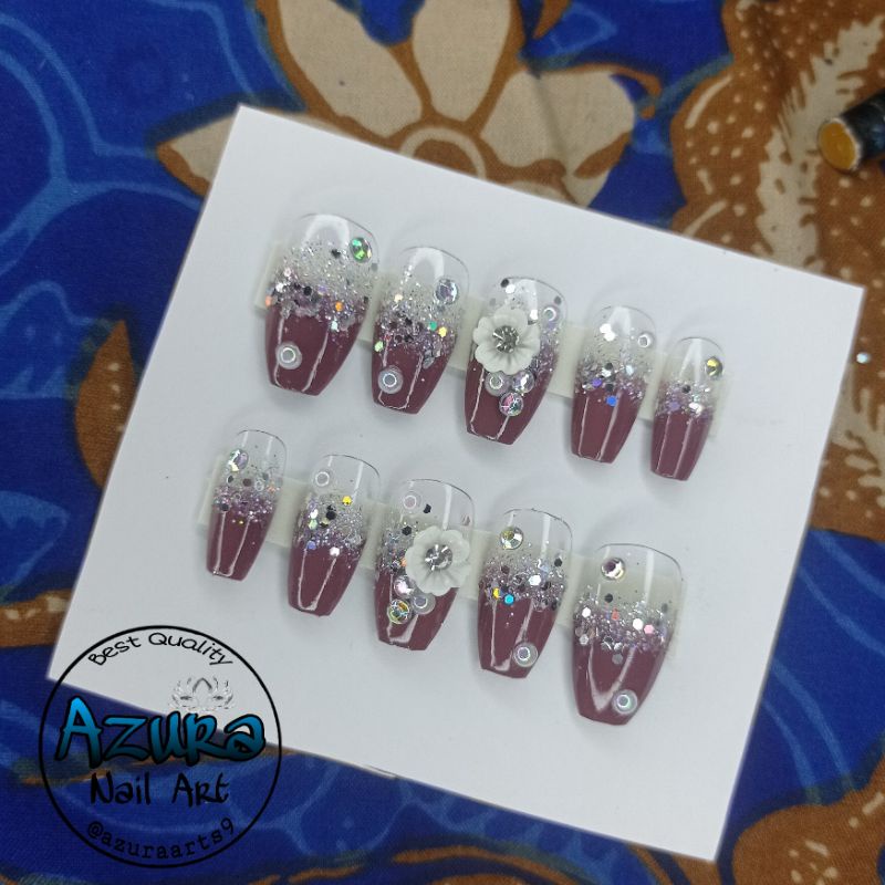 KUKU PALSU NUDE / NAIL ART WEDDING HOMEMADE