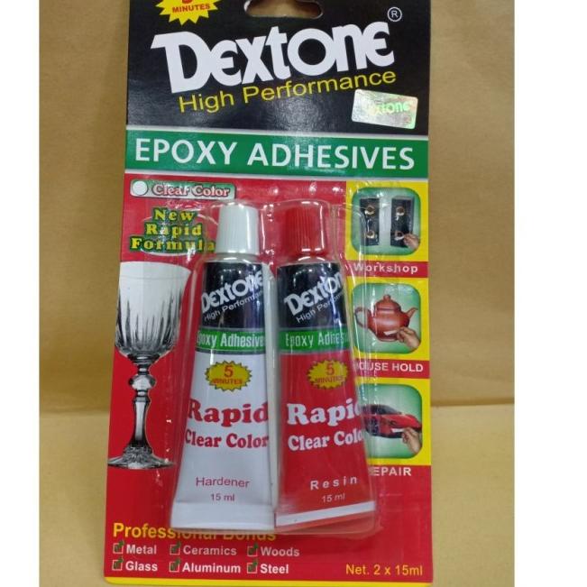 

Lem Epoxy Rapid DEXTONE 5 Menit Bening/ Lem campur rapid original