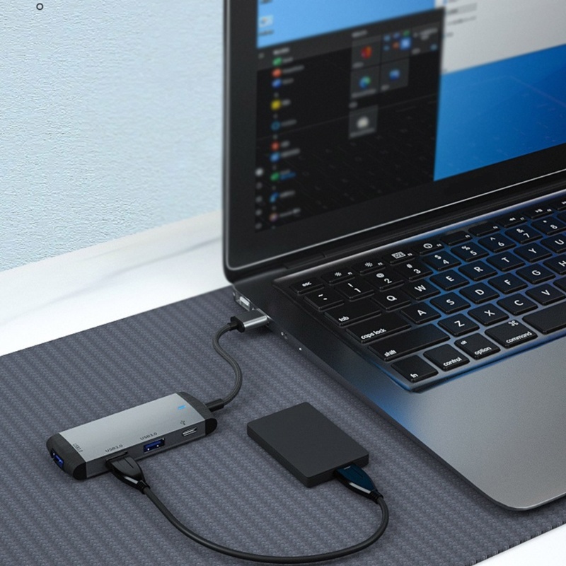 Zzz Hub Splitter USB 3.0 Tipe-C 5Gbps Multifungsi Untuk Laptop