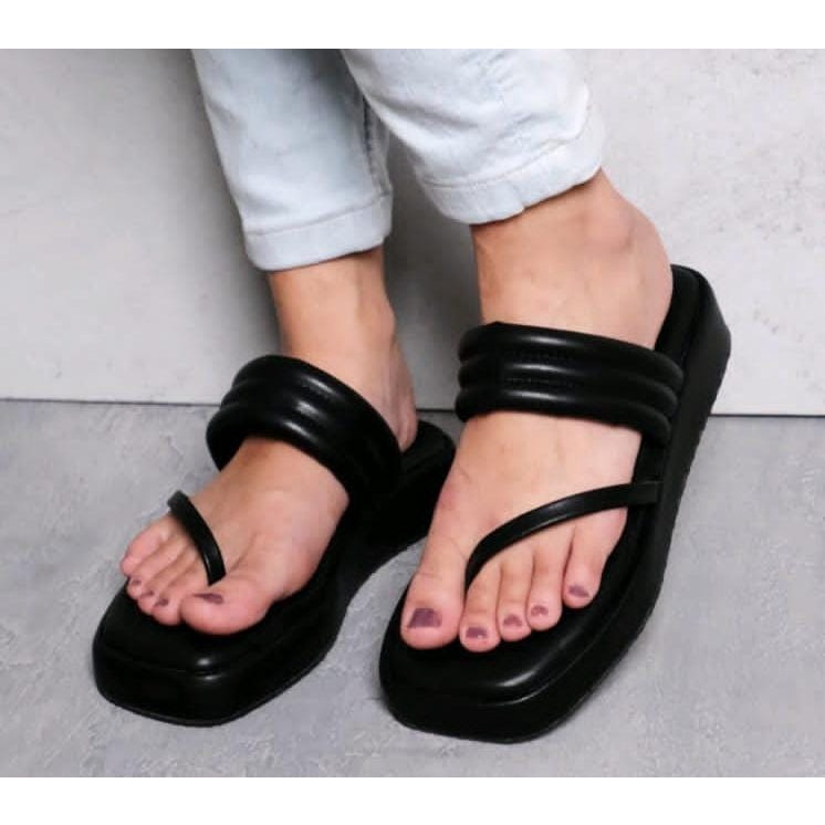 SANDAL KOREAN PUFFY TERBARU REALPICT G-15