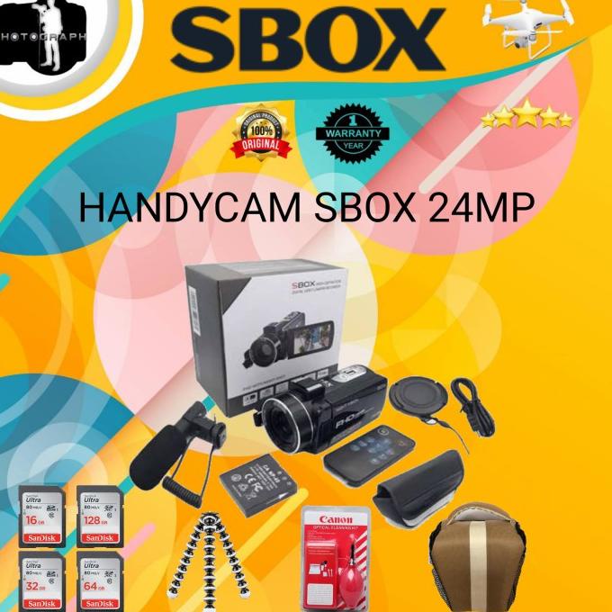 [ Promo ] Handycam Sbox 24Mp Full Hd / Handycam Sbox / Handycam Full Hd Camera - Drone Kamera Dan Ak