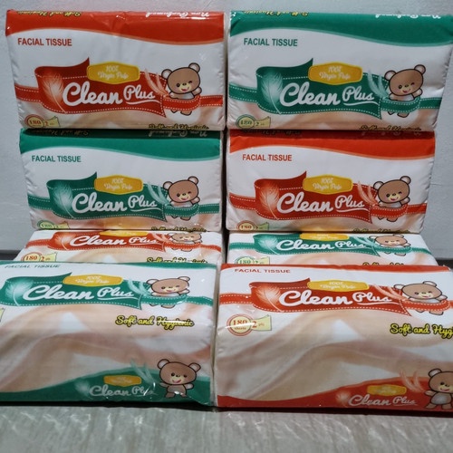 PAKET HEMAT Tissue CLEAN PLUS 180 Isi 4 pcs x 180 Sheets 2 ply