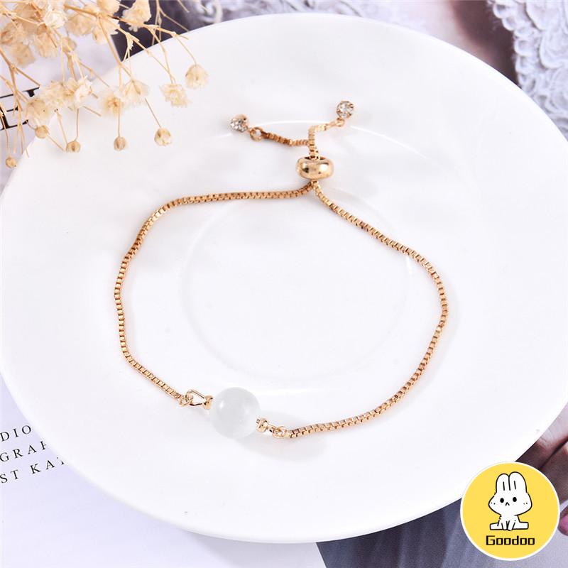 Korea Fashion Sederhana Desain Gelang Serut Ukuran Adjustable Manis Perhiasan Wanita -Doo