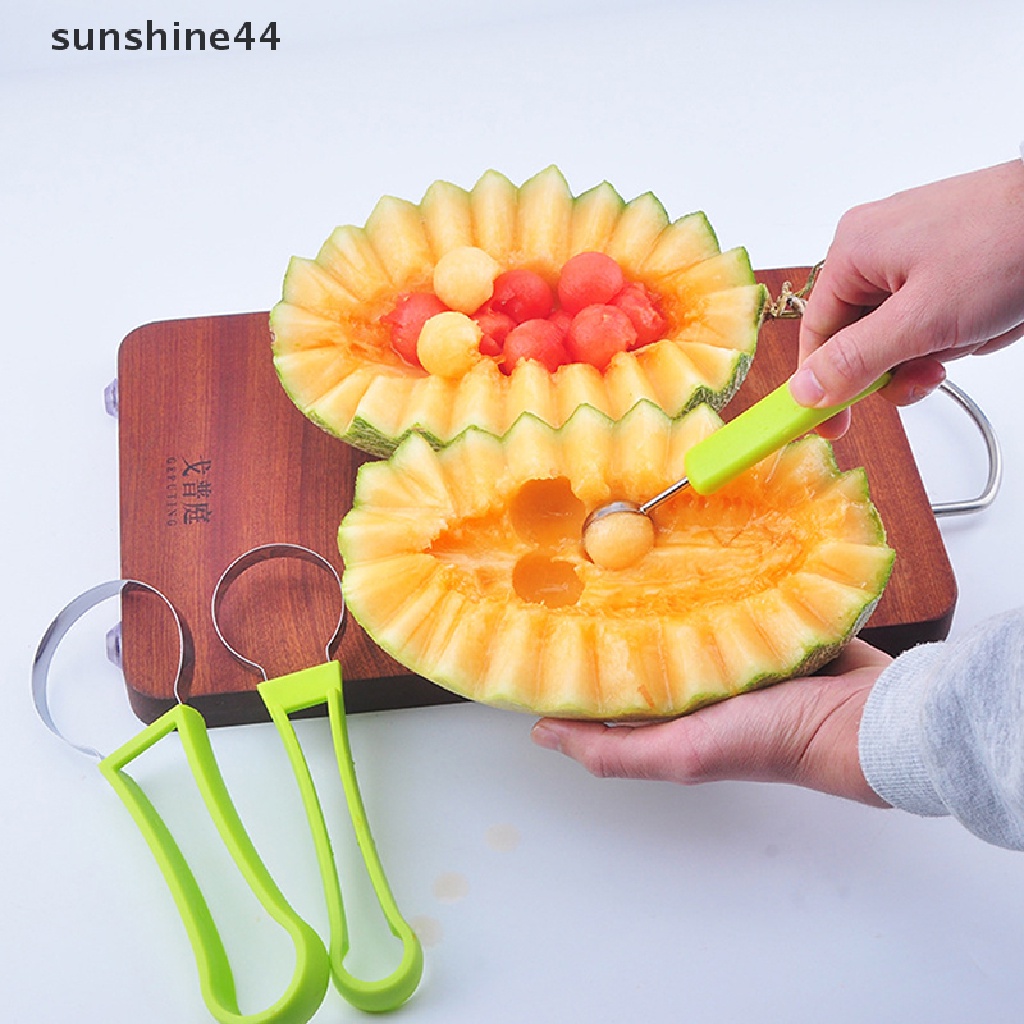 Sunshine 4 in 1 Sendok Scoop Pemotong Semangka / Melon Bahan Stainless Steel