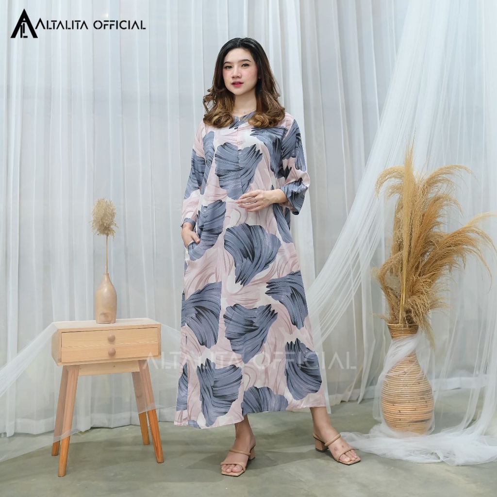 Long Daster Gamis Rayon Busui Semata Kaki Motif Viral Kekinian Murah | Homedress Daster Adem Terbaru Lengan 3/4 | Longdress Daster Panjang Busui Best Seller Non Ruffle