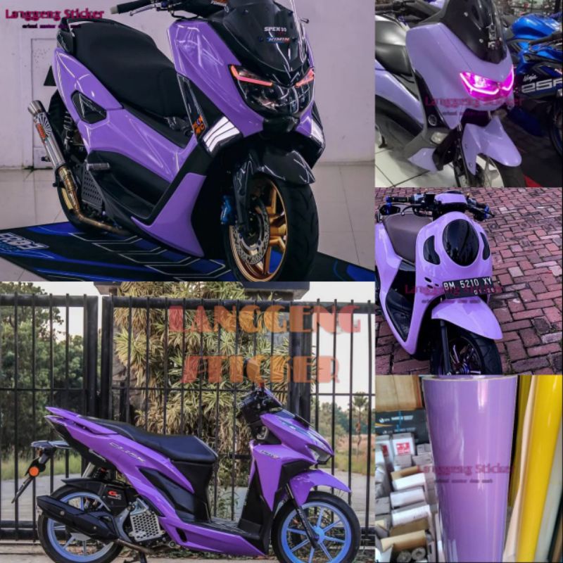 Sticker Skotlet Motor Warna Ungu Lilac Ungu Taro Scotlite Ungu Taro Lilac Sekotlet Warna Ungu