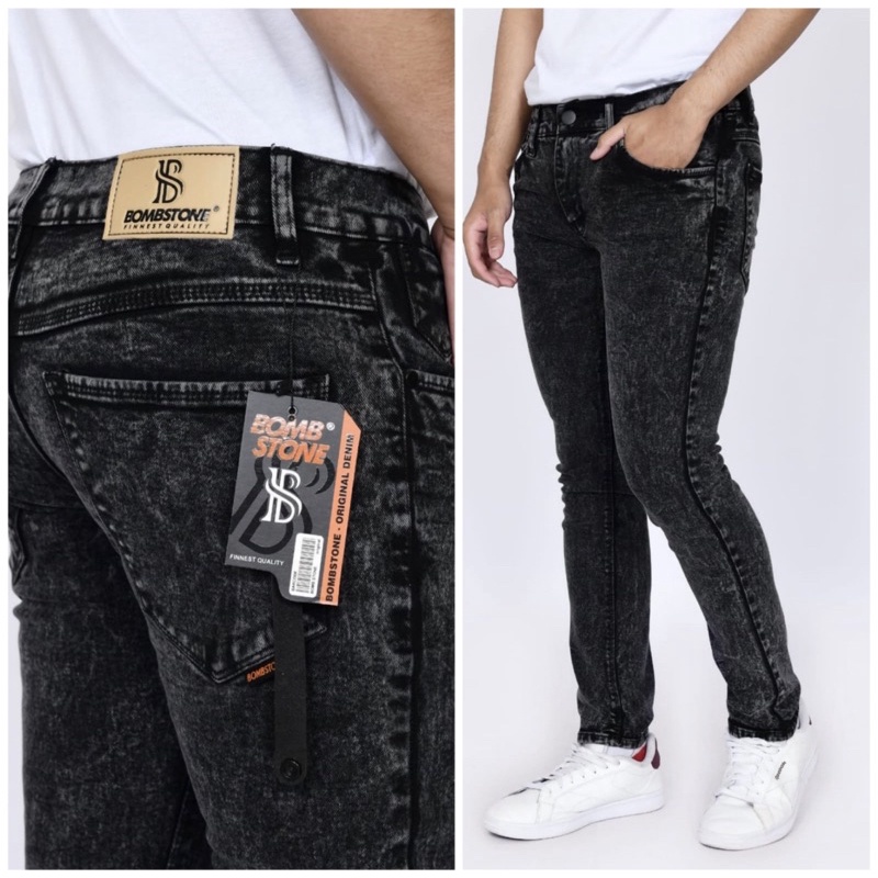 Bombstone Celana Jeans Slimfit Pria Bahan Denim