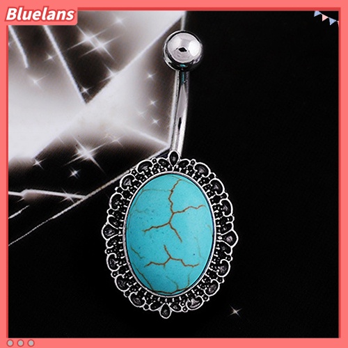 Bluelans Bohemia Turquoise Pendant Body Piercing Belly Button Navel Ring Barbell Jewelry