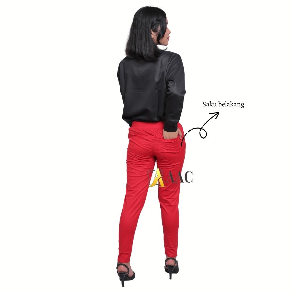 Celana Panjang Wanita , Celana Leging Bahan Katun Stretch