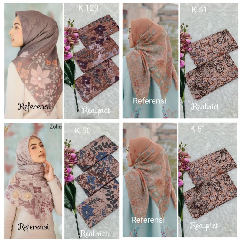 jilbab segi empat  motif voal motif lasercut denay motif voal motif premium (harga grosir partai)