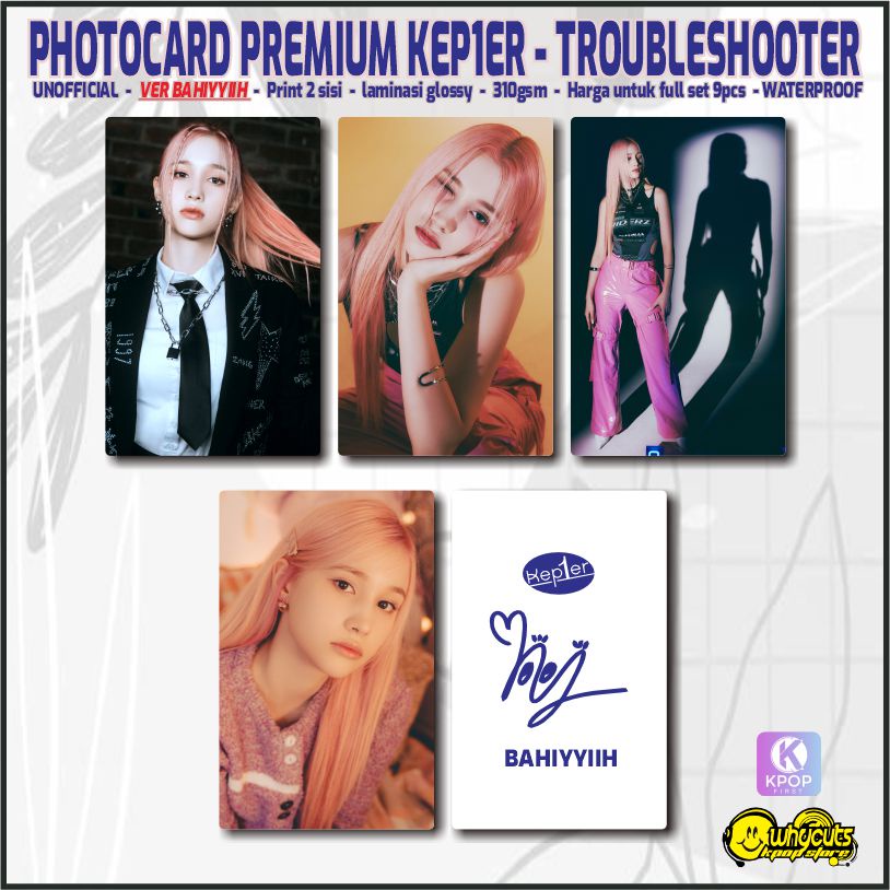 Photocard Set Premium KEP1ER TroubleShotter / Print 2 sisi Glossy / anti air isi 9 pcs