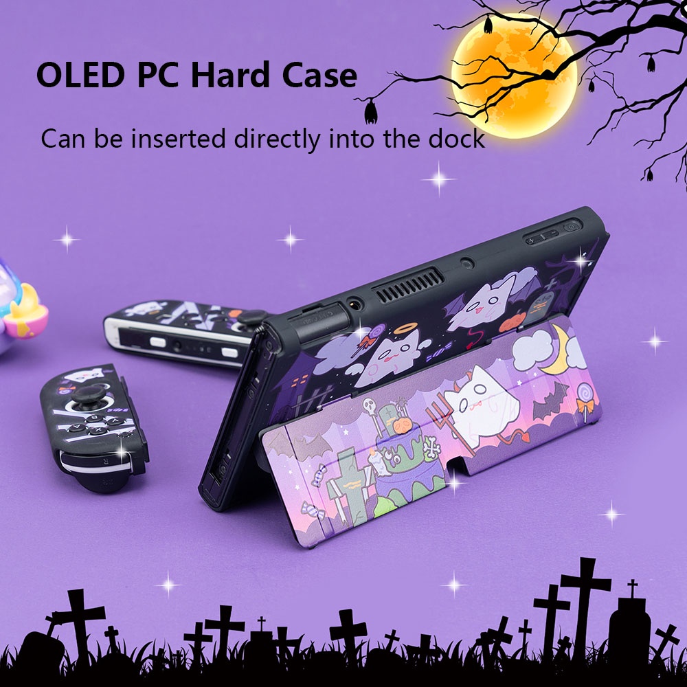 Hard Case Pelindung Joy-Con Nintendo Switch V1 V2 Bahan Silica Gel Motif Hantu Halloween