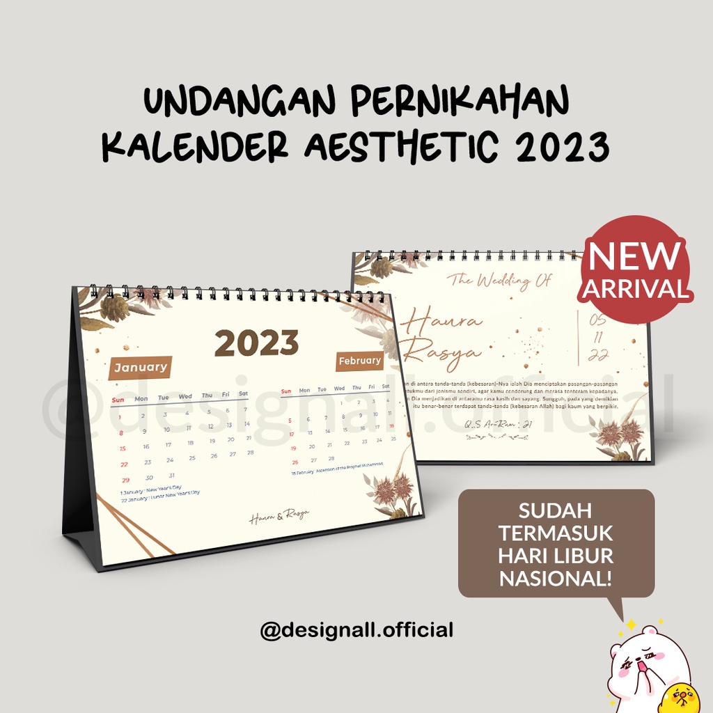 

Undangan Pernikahan Kalender 2025 Aesthetic