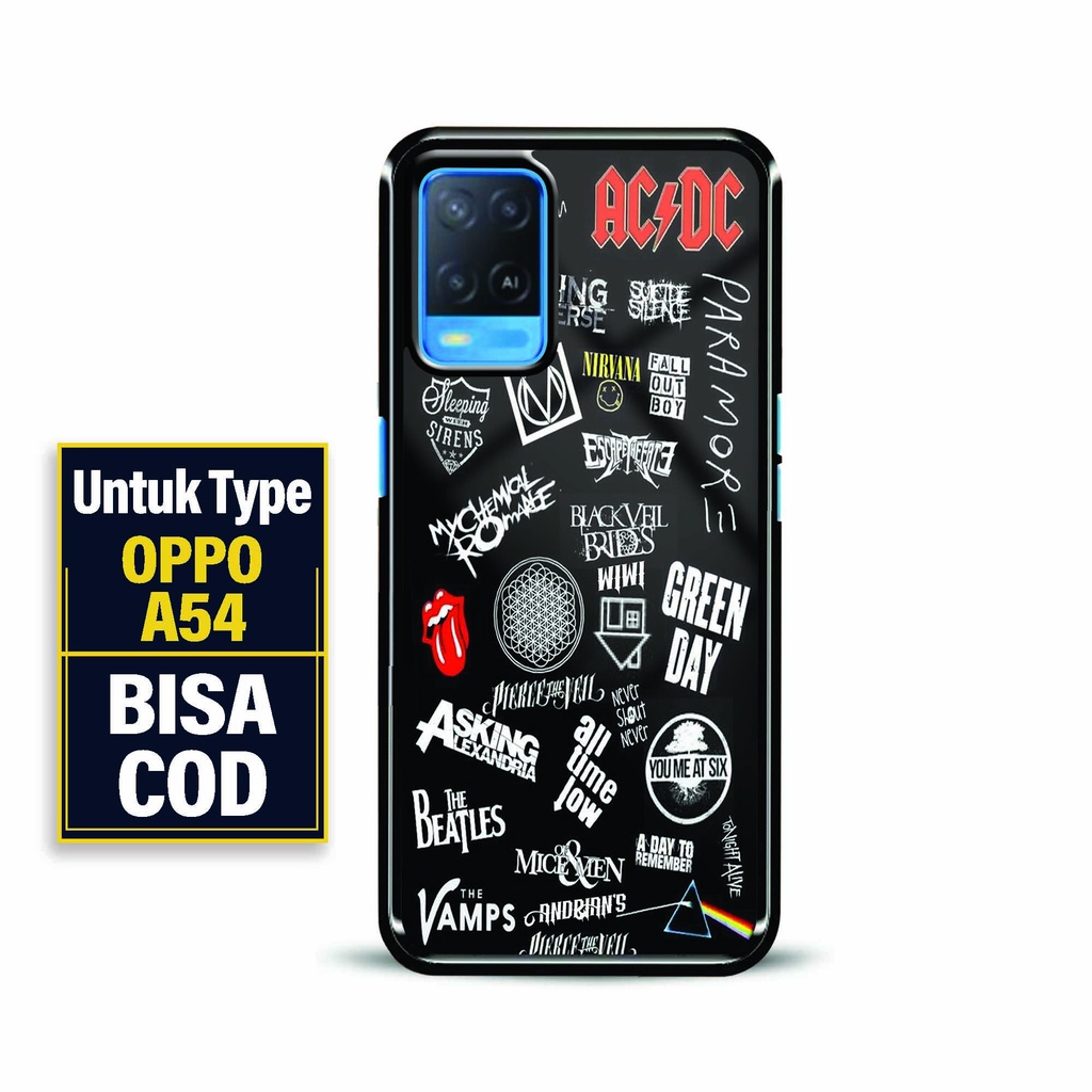 Hardcase Kaca Oppo A54 - Fashion Case Glossy [ Sticker Aesth ] - Softcase Glossy Oppo A54 - Hardcase