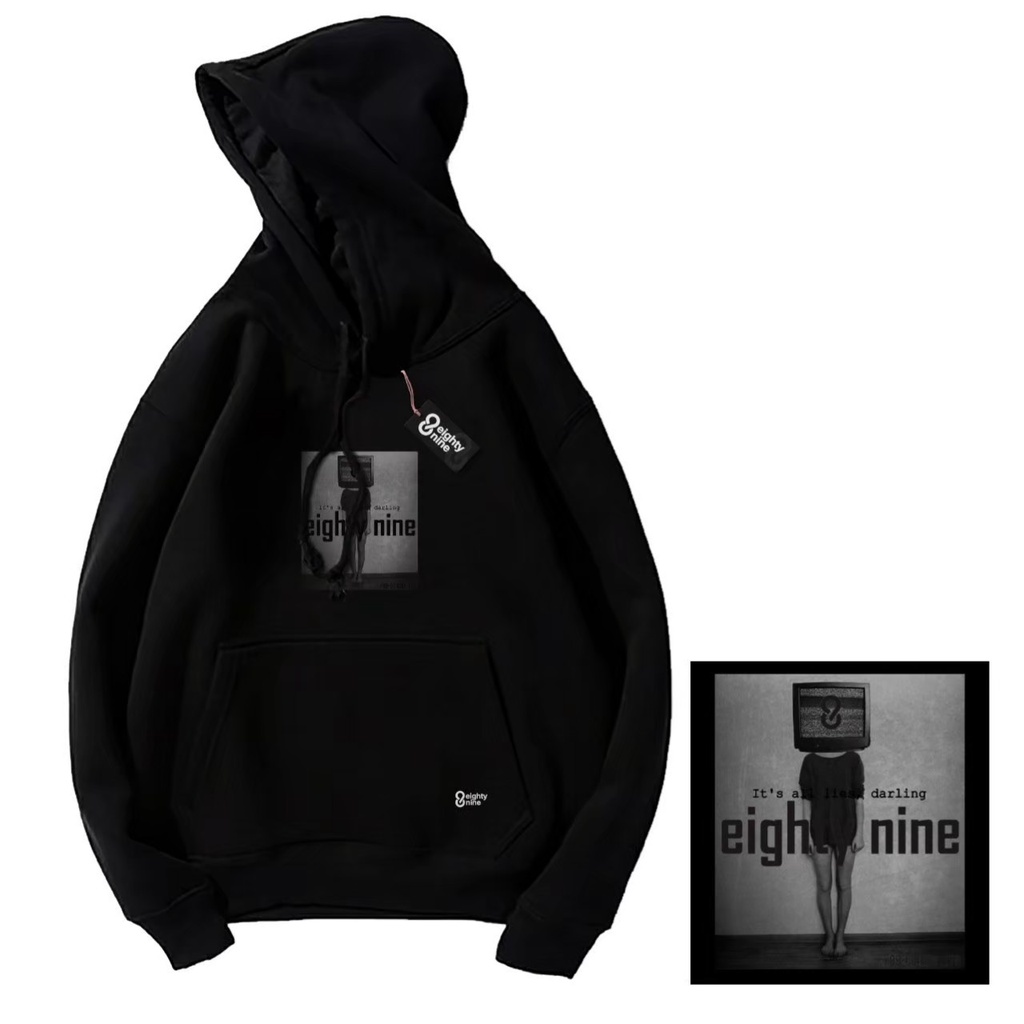 SWEATER EGTN PRIA HITAM ORIGINAL DISTRO BANDUNG BERKUALITAS ORI-EIGHTY NINE TERBARU