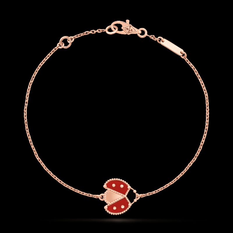 LUINO Aksesoris Turkey Van Cleef Lucky Spring Bracelet Open Wings Ladybug VC Kumbang single gold pla