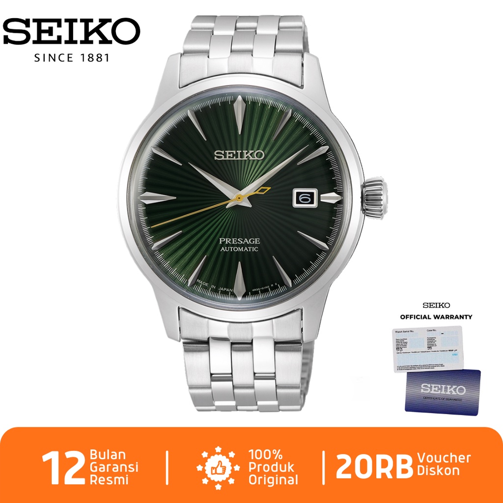 Seiko Presage SRPE15J1 Jam Tangan Pria Seiko Automatic SRPE15 Stainless Steel Strap