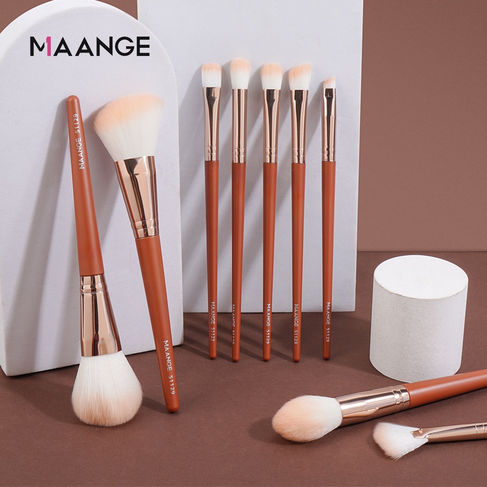 MAANGE 10 Pcs/Set Makeup Brush Set Rambut Lembut Fluffy Blush On Concealer Contour Highlight Eyeshadow Blending Sikat Besar +Bag Alat Kecantikan Untuk Wanita51129