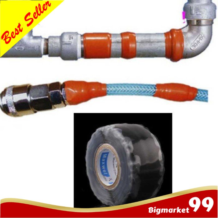 

Lakban Isolasi Pipa Bocor Ledeng Waterproof 25 mm x 3 m - Hitam