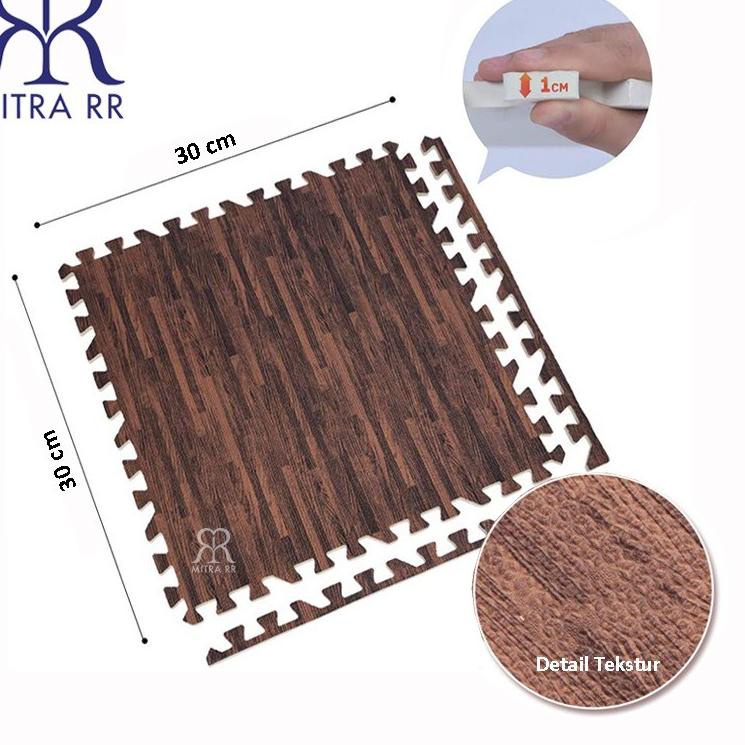 Arizona Puzzle Mat Printing Wood Alas Lantai EVA foam Motif Kayu Bambu 30 x 30cm / 60 x 60cm Dekoras