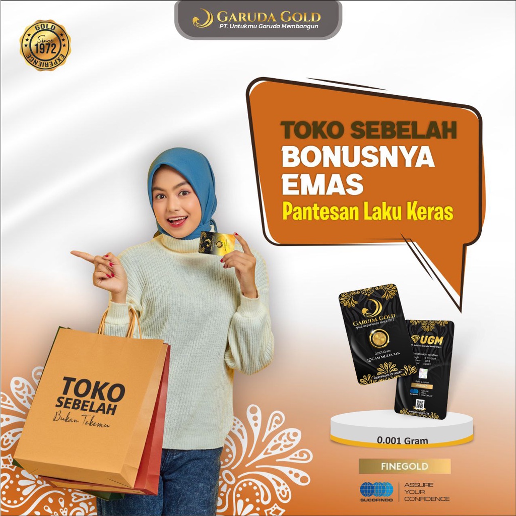 Spesial Offer Khusus Seller Paket Bundling Produk Garuda Gold Logam Mulia gramasi 0.001 gram Emas 24