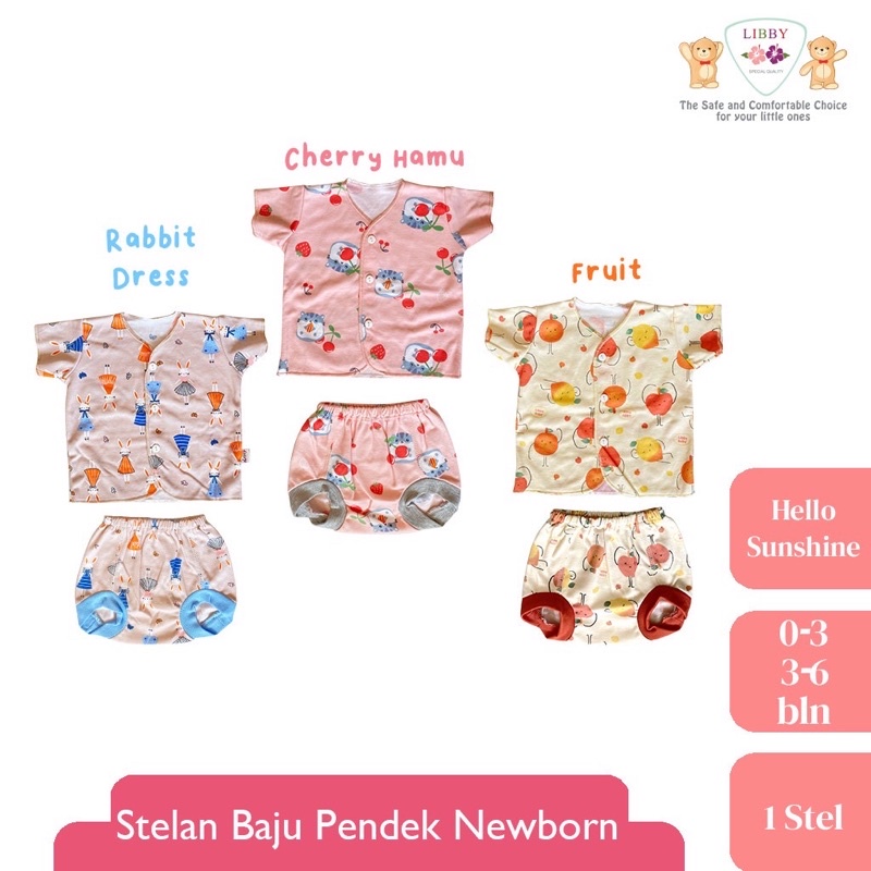 LIBBY SETELAN PENDEK CELANA POP NEWBORN (0-3M)/(3-6M)