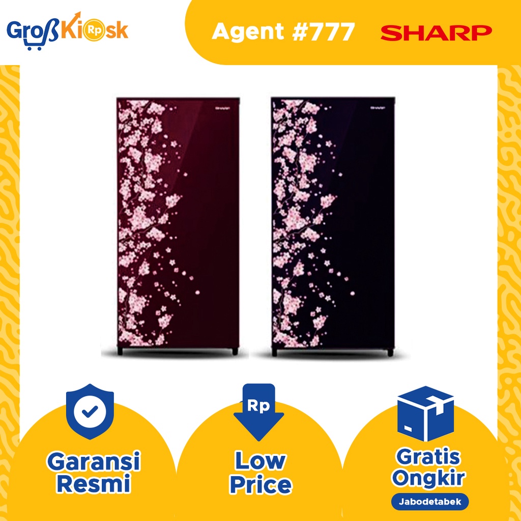 Sharp Kulkas 1 Pintu SJ-N182D-VB/VR / SJN 182 DVB / SJN182 Sakura