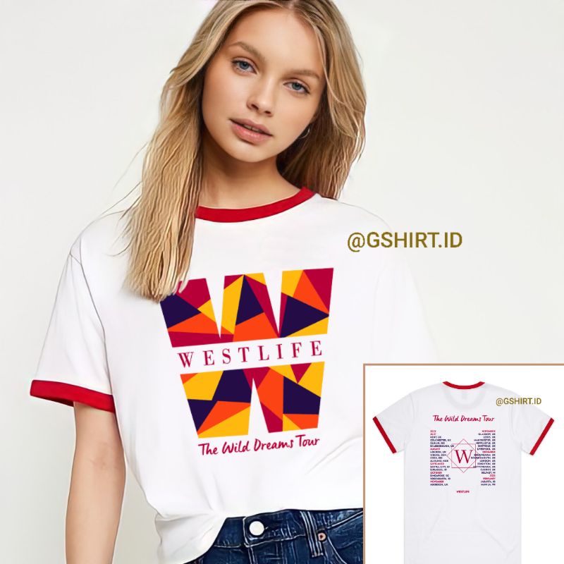 [PREMIUM] Kaos Westlife Wild Dreams Tour Ringer - T Shirt Westlife