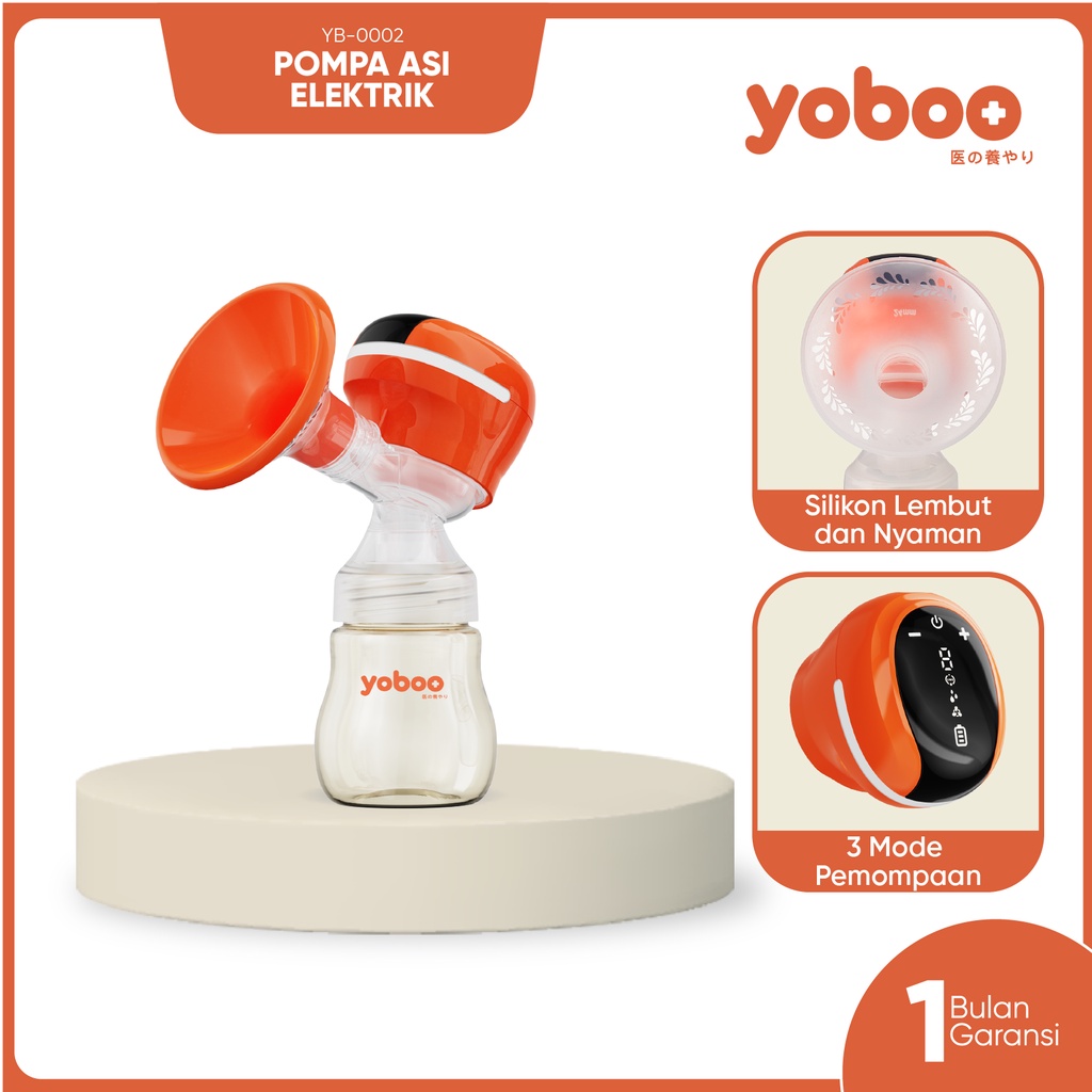 Yoboo Alat Pompa Asi Elektrik Otomatis - Single & Handy Electric Breast Pump BPA Free Bonus 5pcs Kan