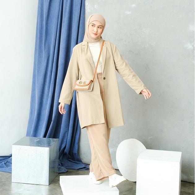 Emilly Longline Blazer | Blazer Panjang Berbahan Linen [YEPPUOUTFIT]