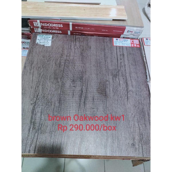 Granit Lantai Indogress Brown Oakwood 60x60 KW1
