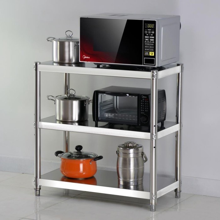 Microwave Rak Microwave Stainless Steel Oven Meja Multifungsi Terbaru Murah