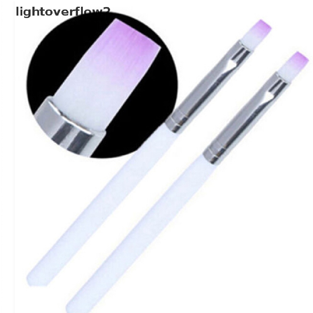 (lightoverflow2) 2pcs / Set Brush Kutek Gel UV Akrilik Untuk Nail Art / Manicure DIY