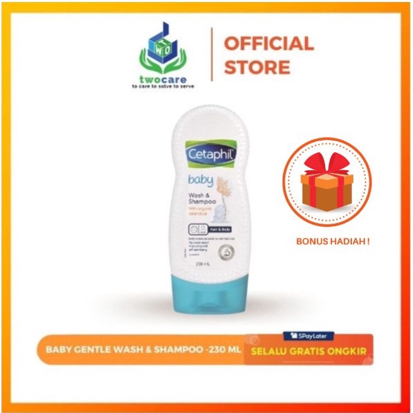 Cetaphil Baby Wash &amp; Shampoo with Organic Calendula 230ml Sabun Mandi dan Shampo untuk Perawatan Kulit Bayi Cocok Untuk Kulit Sensitif