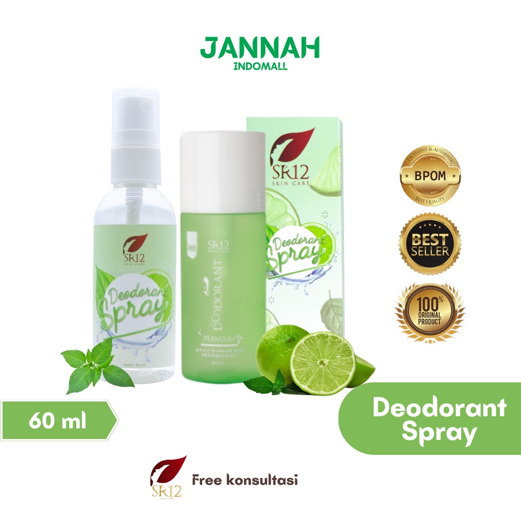 DEODORANT SPRAY SR12 BPOM AMAN /AMPUH HEMPAS BAU BADAN NON ALKOHOL /  MENCERAHKAN KETIAK / DEO TAWAS