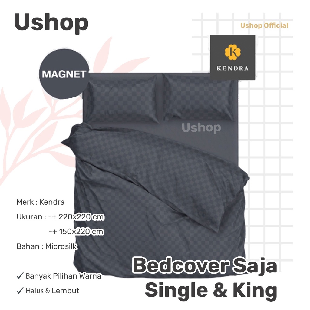Bedcover Saja 180X200 160X200 - Tanpa sprei COMFORTER KENDRA POLOS EMBOSS MERAH  HIJAU COKLAT UNGU -
