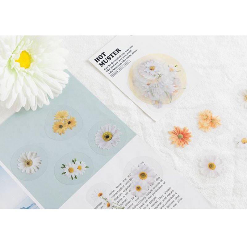

Stiker Bunga Transparan Vol.1 • Hazzel Rose Daisy Tulip Leaf Sticker for Journal Waterproof Tumblr Case PET